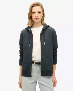 Толстовка на молнии с логотипом Essential Superdry, темно-синий