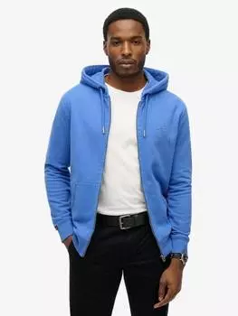 Толстовка на молнии с логотипом essential Superdry, цвет Chambray Blue