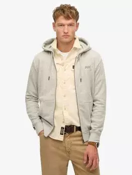 Толстовка на молнии с логотипом essential Superdry, цвет Varsity Grey Gindle