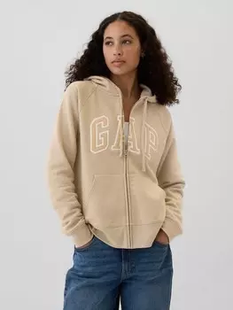 Толстовка на молнии с логотипом Gap, бежевый
