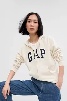 Толстовка на молнии с логотипом Gap, бежевый
