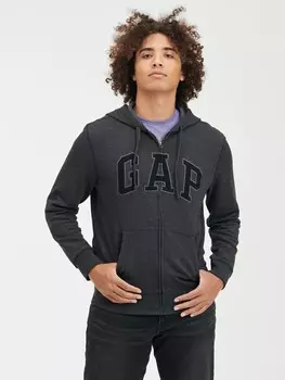 Толстовка на молнии с логотипом Gap, серый