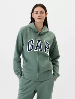 Толстовка на молнии с логотипом Gap, зеленый