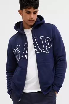 Толстовка на молнии с логотипом и подкладкой из искусственной овчины Gap, синий