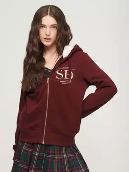 Толстовка на молнии с логотипом Luxe Metallic Superdry, красный