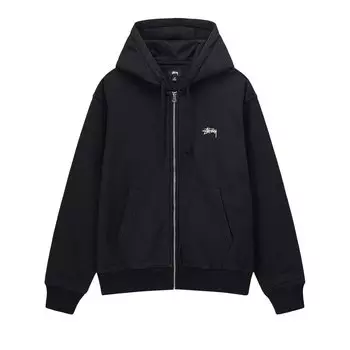 Толстовка на молнии с логотипом Stussy Stock, цвет Washed Black