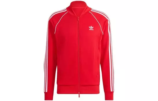 Толстовка на молнии с логотипом-трилистником Adidas Adidas Originals, красный
