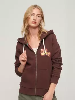 Толстовка на молнии с логотипом в стиле 70-х годов Superdry, коричневый/мульти