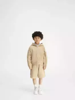 Толстовка на молнии с логотипом Wave Le Camargue Zippe для ребенка Jacquemus, темно-бежевый