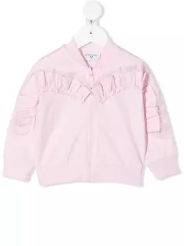 Толстовка на молнии с оборками Monnalisa, розовый