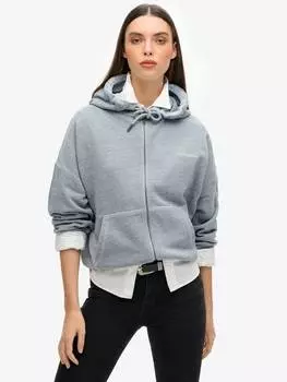 Толстовка на молнии с перекрашенным логотипом essential Superdry, цвет Blue Fog