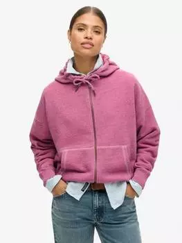 Толстовка на молнии с перекрашенным логотипом essential Superdry, цвет Shocking Pink