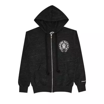 Толстовка на молнии с перекрестной молнией Chrome Hearts American Flag Cemetery, цвет Черный/Белый