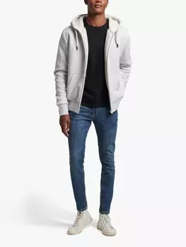 Толстовка на молнии с подкладкой Essential Borg Superdry, ледниковый серый мергель