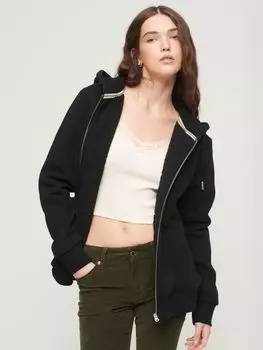 Толстовка на молнии с подкладкой Essential Borg Superdry, черный