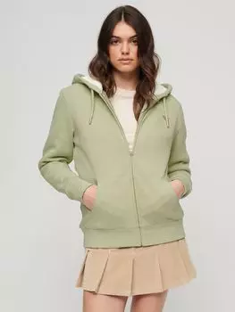 Толстовка на молнии с подкладкой Essential Borg Superdry, цвет морской волны