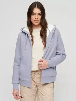 Толстовка на молнии с подкладкой Essential Borg Superdry, насыщенный синий