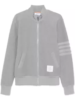 Толстовка на молнии с полосками 4-bar THOM BROWNE, серый