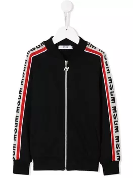 Толстовка на молнии с полосками MSGM Kids, черный
