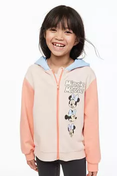Толстовка на молнии с принтом H&M, розовый