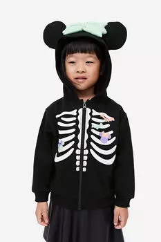 Толстовка на молнии с принтом H&M, черный