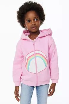 Толстовка на молнии с принтом H&M, розовый