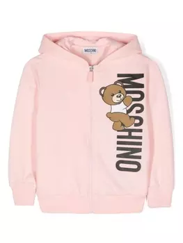 Толстовка на молнии с принтом Polo Bear Moschino Kids, розовый