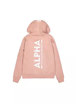 Толстовка на молнии с принтом сзади Alpha Industries, красный