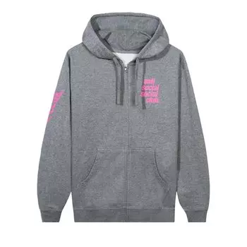 Толстовка на молнии с разрезом Anti Social Social Club, цвет Серый