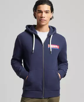 Толстовка на молнии с винтажным логотипом сезонная Superdry, синий