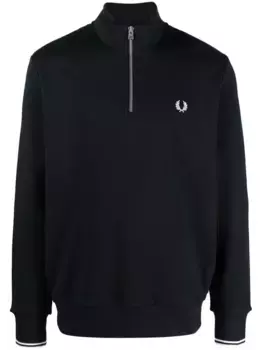 Толстовка на молнии с вышитым логотипом Fred Perry, синий