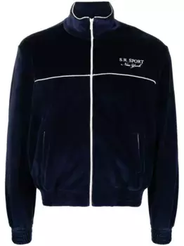 Толстовка на молнии с вышитым логотипом Sporty & Rich, синий