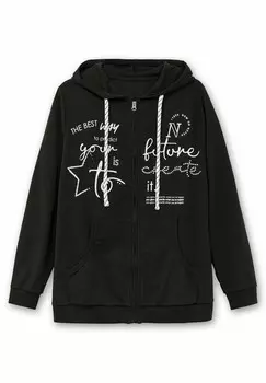 Толстовка на молнии Sheego, черный