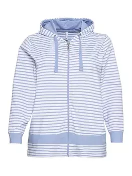 Толстовка на молнии Sheego, синий/белый