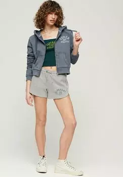 Толстовка на молнии Superdry Athletic Essential Crop, спортивный синий