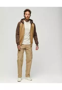 Толстовка на молнии Superdry Essential Baseball Zip Hoodie....., темно-коричневая marl насыщенно-коричневая marl