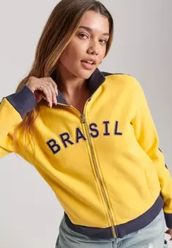 Толстовка на молнии Superdry Ringspun Football Brazil Track, пружины желтые