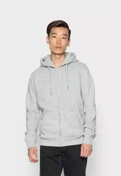 Толстовка на молнии Superdry Vintage Logo Ziphood, атлетический серый меланж