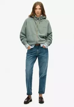 Толстовка на молнии Superdry, зеленый
