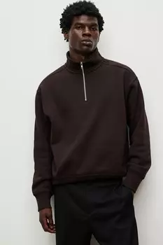 Толстовка на молнии свободного кроя H&M, коричневый