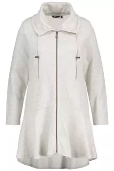 Толстовка на молнии Ulla Popken, светло-серый