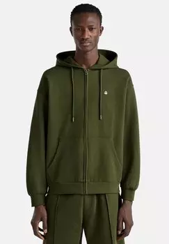 Толстовка на молнии United Colors of Benetton, зеленый