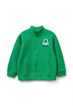 Толстовка на молнии United Colors of Benetton, зеленый