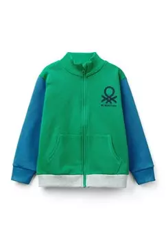 Толстовка на молнии United Colors of Benetton, зеленый