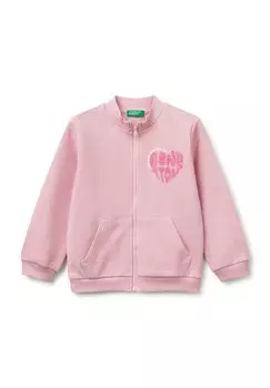 Толстовка на молнии United Colors of Benetton, фуксия