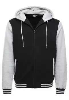 Толстовка на молнии Urban Classics 2-TONE ZIP HOODY, цвет Black/Grey