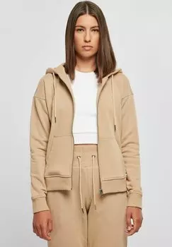 Толстовка на молнии Urban Classics, бежевый