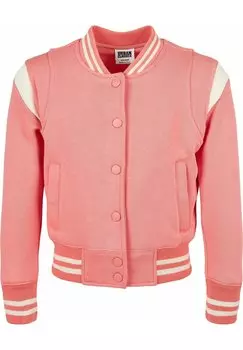 Толстовка на молнии Urban Classics, бледно-розовый/бело-песочный