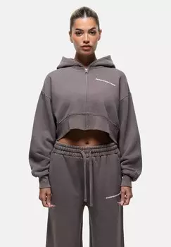 Толстовка на молнии VINTAGE WASHED CROP ZIP HOODIE Good For Nothing, светло-коричневый