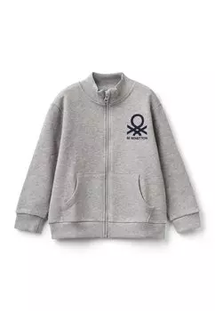 Толстовка на молнии WITH ZIP United Colors of Benetton, серый